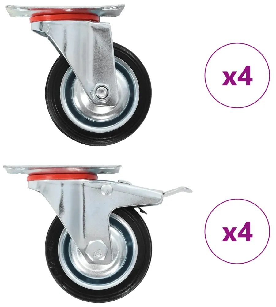 vidaXL Ρόδες Περιστρεφόμενες 8 τεμ. 75 χιλ.