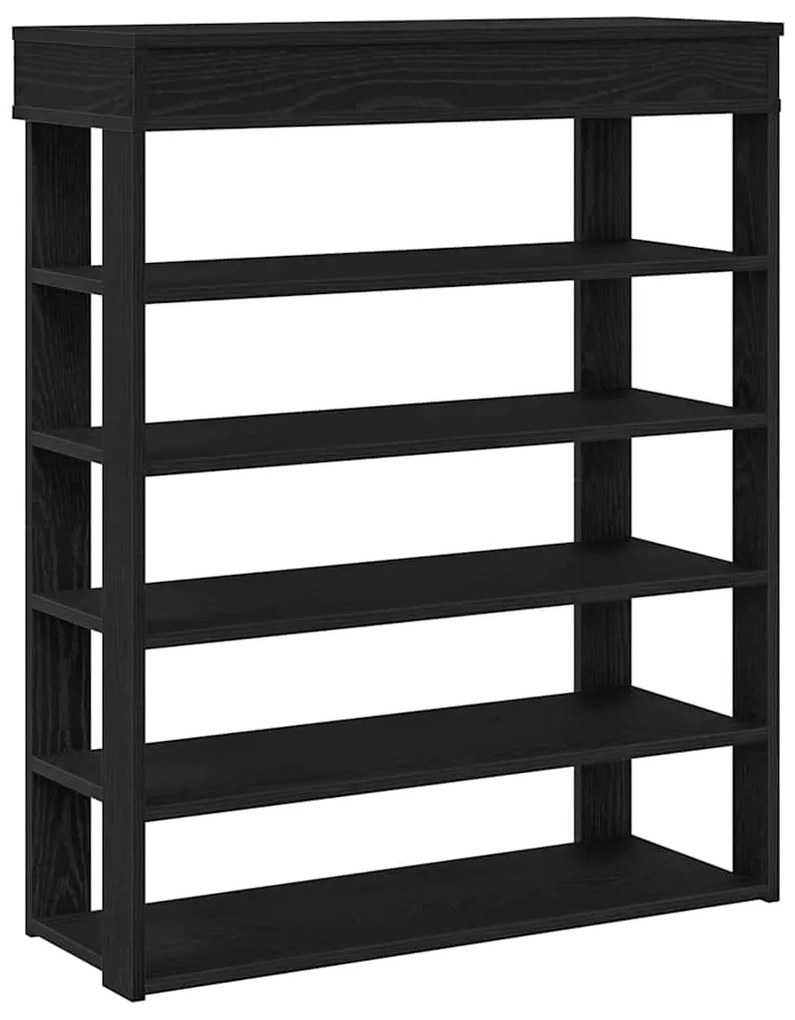 Ράφι παπουτσιών Μαύρο 80x30x98 cm Κατασκευασμένο ξύλο - Μαύρο