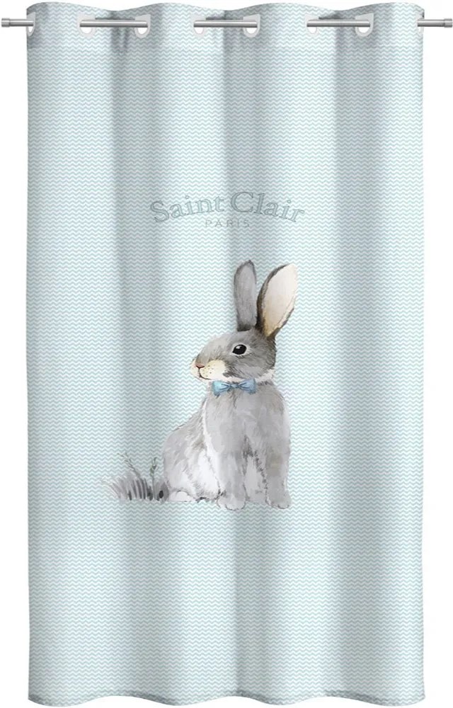 Κουρτίνα Παιδική Soft-Touch Lapin Blue Saint Clair 160x240 cm 160x240cm Πολυέστερ
