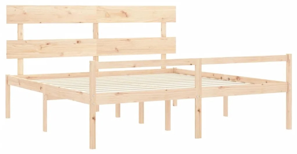 vidaXL Κρεβάτι Ηλικιωμένου με Κεφαλάρι Μασίφ Ξύλο Super King Size