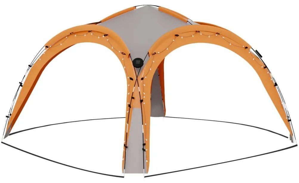 vidaXL Τέντα Εκδηλώσεων με LED 4 Τοιχώματα Γκρι/Πορτοκαλί 3,6x3,6x2,3μ