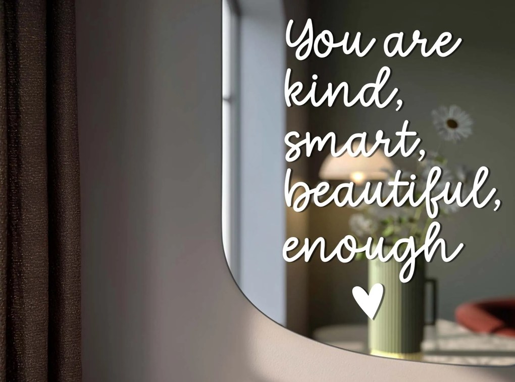 Αυτοκόλλητο για καθρέφτη S3 – You are kind, smart, beautiful, enough. (Handwritting)