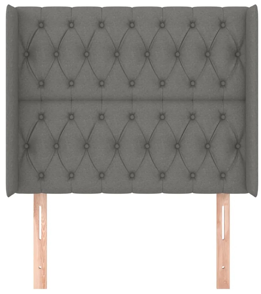 vidaXL Κεφαλάρι με Πτερύγια Σκούρο Γκρι 103x16x118/128 εκ. Υφασμάτινο