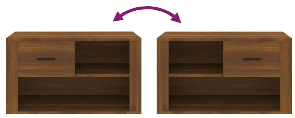 vidaXL Παπουτσοθήκη Καφέ Δρυς 80x35x45 εκ. από Επεξεργασμένο Ξύλο