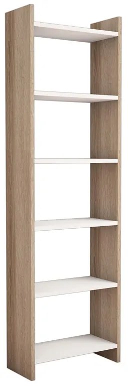 ΒΙΒΛΙΟΘΗΚΗ DARCO PAKOWORLD ΜΕΛΑΜΙΝΗΣ OAK-ΛΕΥΚΟ 48.6X22X160ΕΚ