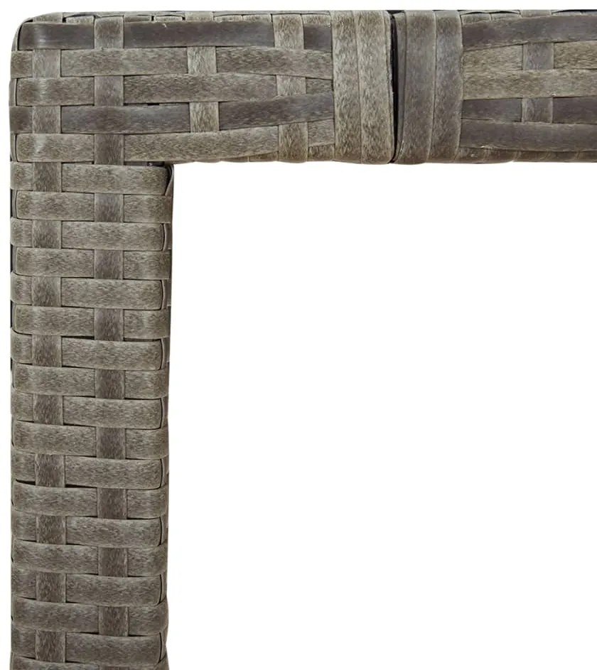 vidaXL Σετ Επίπλων Bistro 3 τεμ Γκρι Συνθετικό Ρατάν με Μαξιλάρια