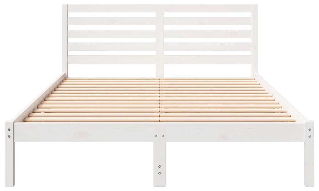 vidaXL Σκελετός Κρεβατιού Λευκό 140 x 220 cm Συμπαγές ξύλο πεύκου