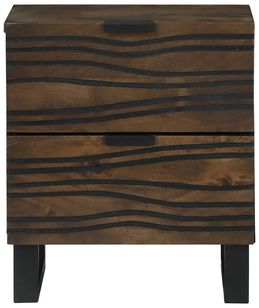 vidaXL Κομοδίνα - Σετ 2, 40x33.5x46 εκ., Από Μασίφ Ξύλο Μάνγκο