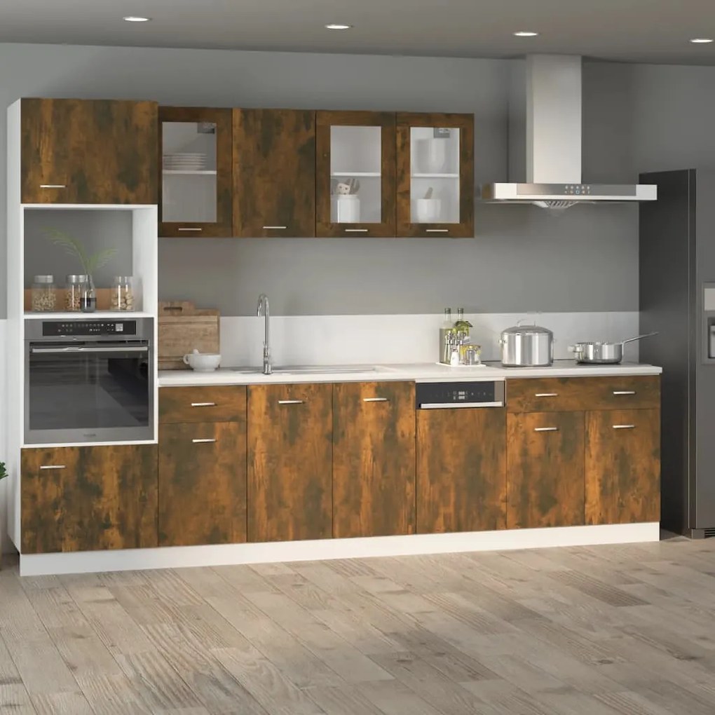 vidaXL Ντουλάπι με Συρτάρια "Lyon" Καπνιστή Δρυς 80x46x81,5 εκ. από Τεχνητό Ξύλο