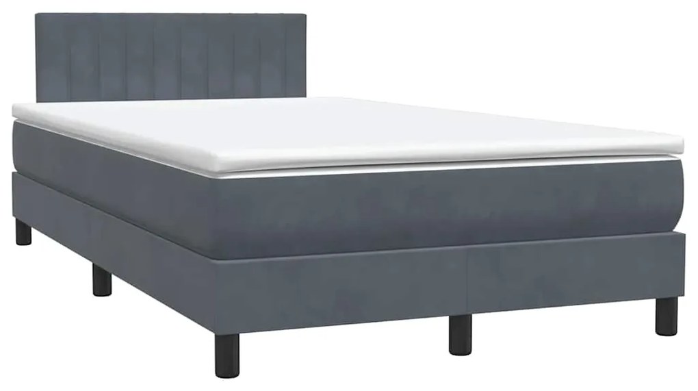 ΚΡΕΒΑΤΙ BOXSPRING ΜΕ ΣΤΡΩΜΑ ΣΚΟΥΡΟ ΓΚΡΙ 120X210 ΕΚ. ΒΕΛΟΥΔΙΝΟ 3317068