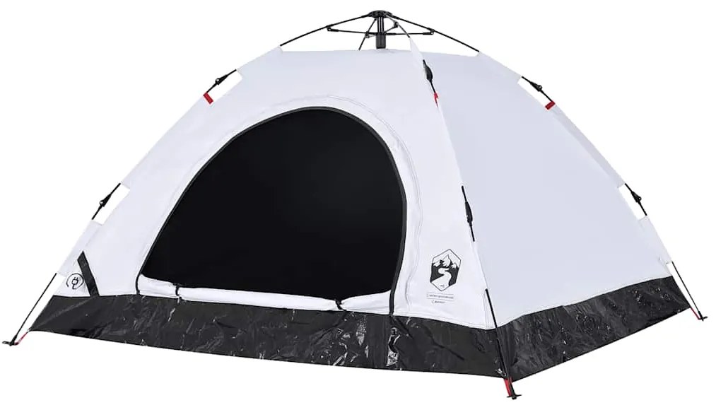 vidaXL Σκηνή Κάμπινγκ 5 Ατόμων Λευκή από Ύφασμα Συσκότισης