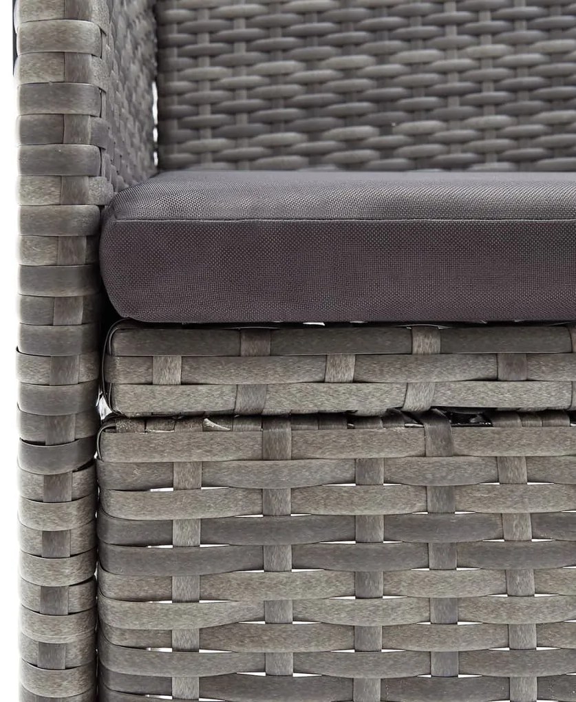 vidaXL Σετ Τραπεζαρίας Κήπου 5 Τεμαχίων Γκρι / Μαύρο με Μαξιλάρια