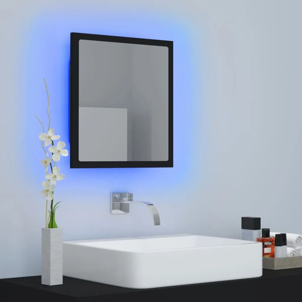 Καθρέφτης Μπάνιου με LED Μαύρος 40 x 8,5 x 37 εκ. Ακρυλικός 804909