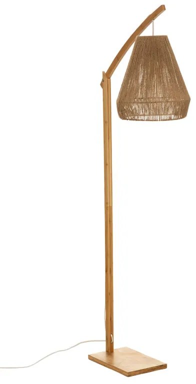 Φωτιστικό δαπέδου Sean pakoworld Ε27 60W μπαμπού μπεζ 52x30x158εκ