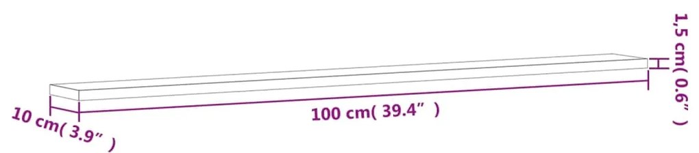Ράφια Τοίχου 4 τεμ. Καπνιστή Δρυς 100x10x1,5 εκ. Επεξεργ. Ξύλο 838285