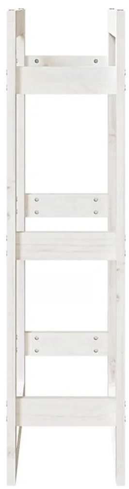 vidaXL Ραφιέρα Καυσόξυλων Λευκή 60x25x100 εκ. από Μασίφ Ξύλο Πεύκου