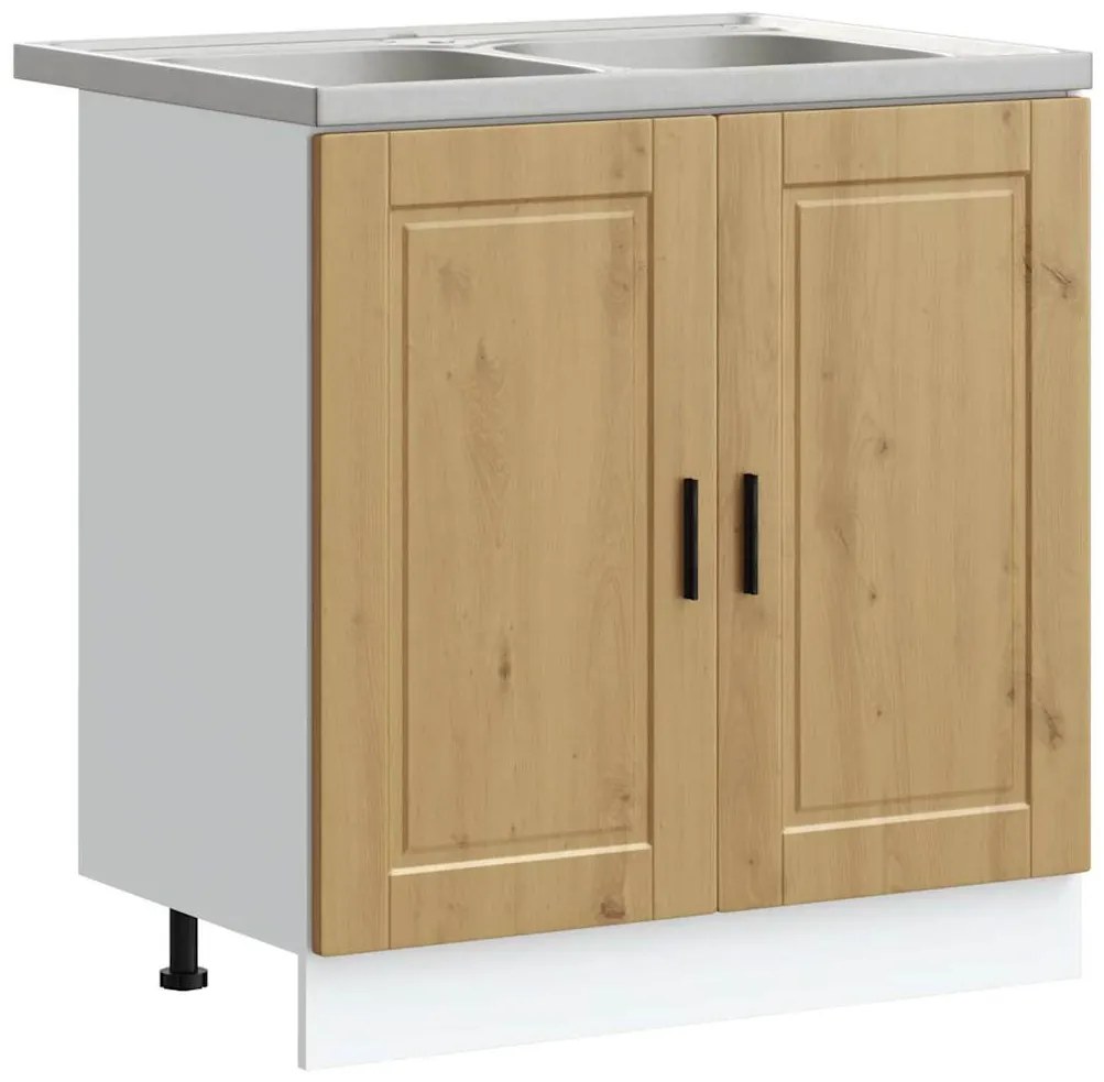 vidaXL Βάση νιπτήρα 2 pcs Καφέ 80 x 46 x 84.5 εκ. Επεξεργασμένο ξύλο