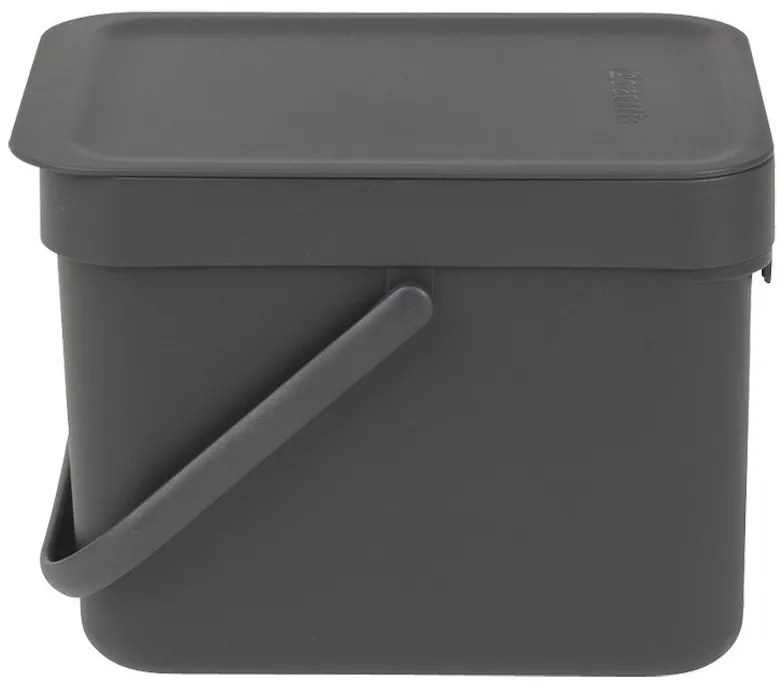 Brabantia Sort&Go κάδος χωριστής συλλογής απορριμμάτων 648974, 6 l, Χειρολαβή, Επιτοίχιος, Σκούρο γκρι