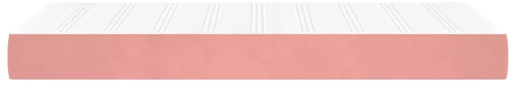 vidaXL Στρώμα με Pocket Springs Ροζ 90x210x20 εκ. Βελούδινο