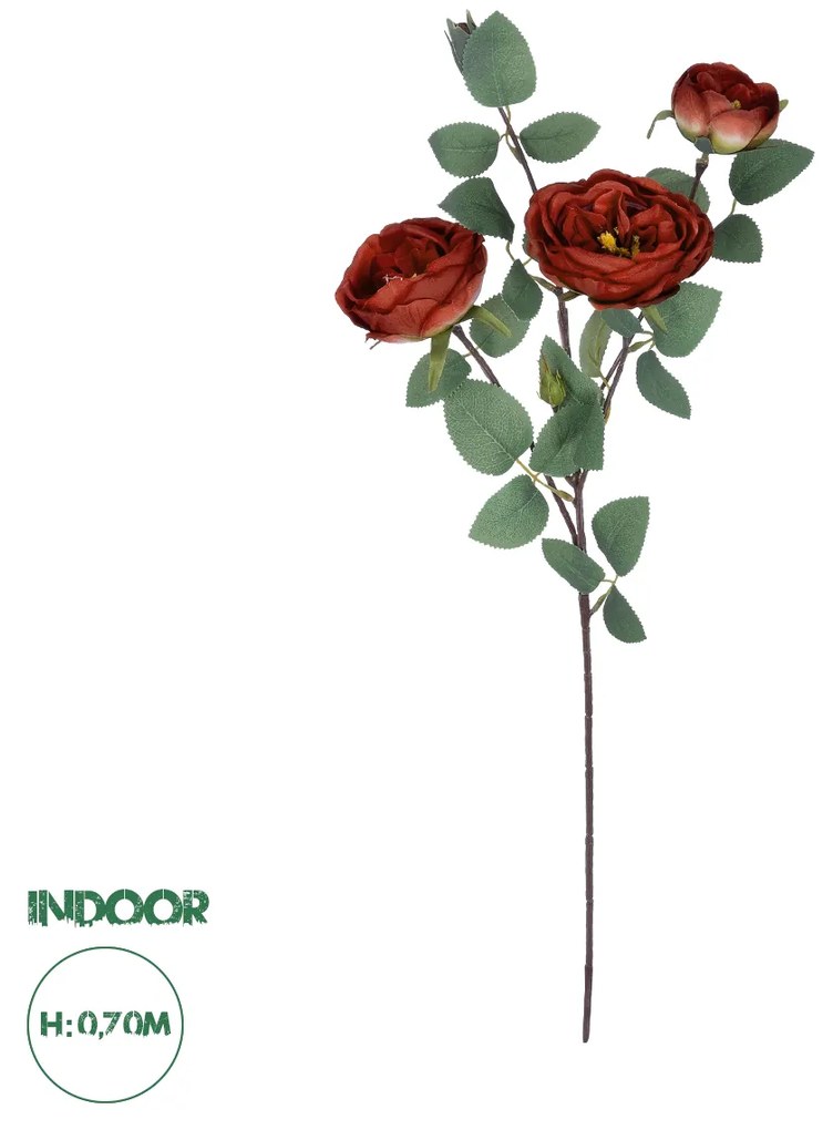 GloboStar® Artificial Garden RED CLIMBING ROSE BRANCH 21182 Τεχνητό Διακοσμητικό Κλαδί Τριαντάφυλλο Κόκκινο Y70cm