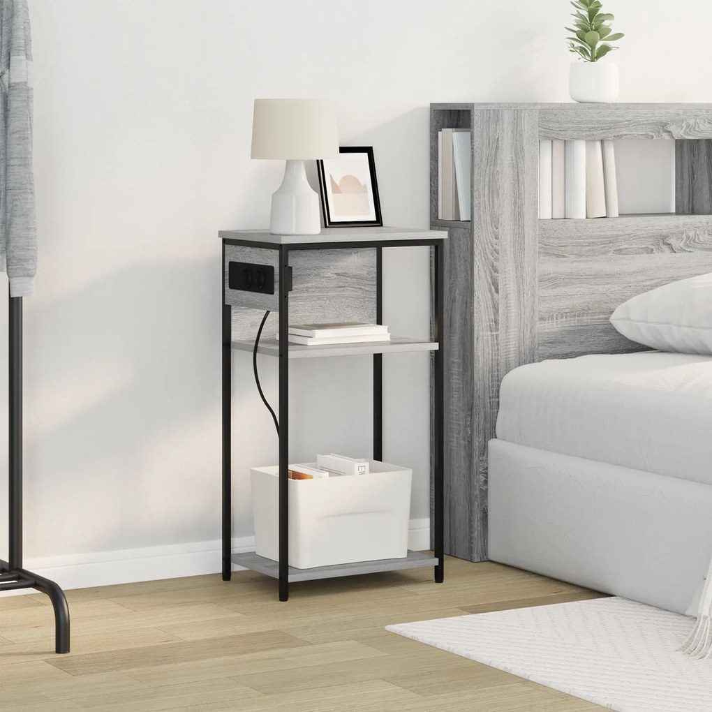 vidaXL Κομοδίνο Γκρι sonoma 28.1 x 40.9 x 75 εκ. Επεξεργασμένο ξύλο
