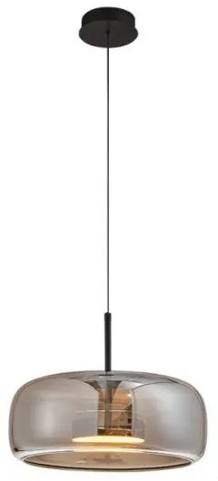 Κρεμαστό Φωτιστικό Οροφής LED 12W Φιμέ Γυαλί Φ33cm Deco 4319101 Viokef-4319101-Φιμέ/Smoke 4319101
