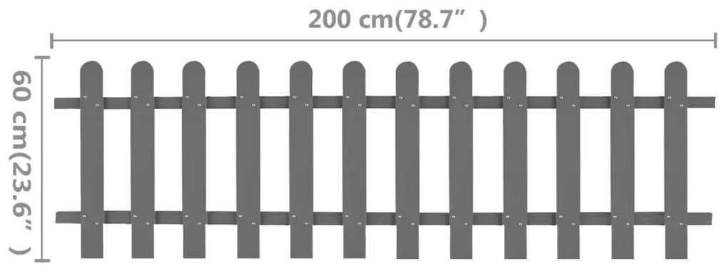 vidaXL Φράχτης Κήπου 200 x 60 εκ. από WPC