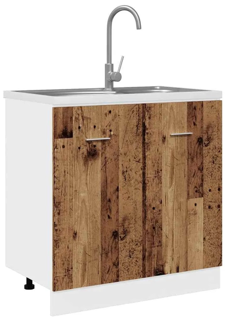 vidaXL Ντουλάπι Νιπτήρα &quot;Lyon&quot; από Παλιό Ξύλο 80x46x81,5 εκ. από Τεχνητό Ξύλο