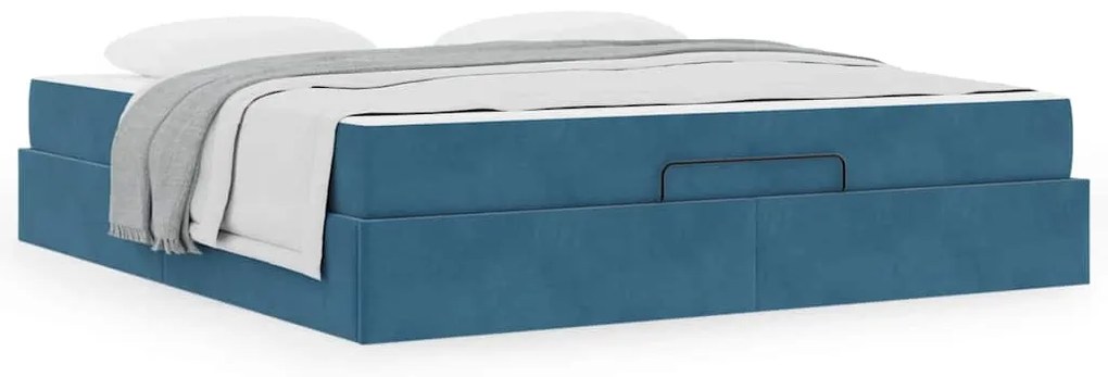 vidaXL Σκελετός Κρεβατιού Άλλο Μπλε 180 x 200 cm Βελούδο
