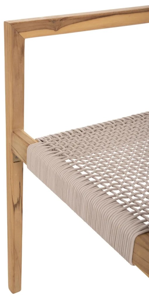 Πολυθρόνα CHARLOTTE Ξύλο Teak Φυσικό και Μπέζ Σχοινί 58x61x81Yεκ. 58x61x81 εκ.