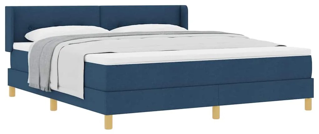 vidaXL Κρεβάτι με Ελατήρια με στρώμα Μπλε 180 x 200 cm ύφασμα