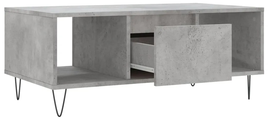 vidaXL Τραπεζάκι Σαλονιού Γκρι Σκυροδ. 90x50x36,5 εκ. Επεξεργ. Ξύλο