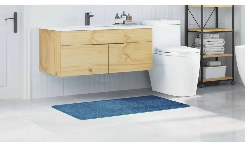 vidaXL Αντιολισθητικό μαξιλάρι μπάνιου Μπλε 70 x 120 cm PP