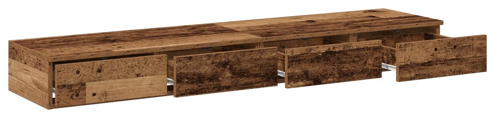 vidaXL Συρτάρια Κρεβατιού Γκρι Σονομά 140x36,5x16,5 εκ. Από ξύλο