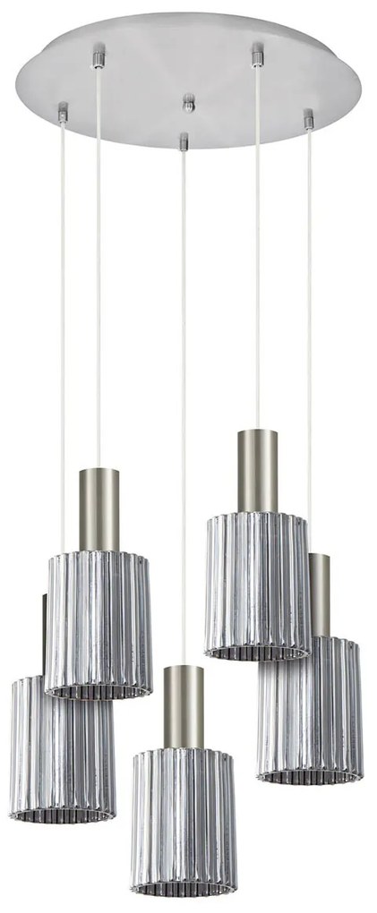 Φωτιστικό Οροφής Πολύφωτο Homelighting 77-8397 Nickel/Smoked