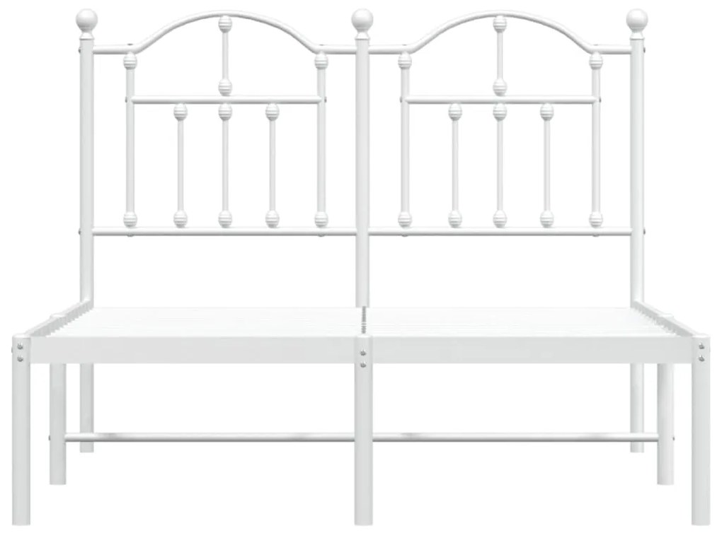 vidaXL Πλαίσιο Κρεβατιού με Κεφαλάρι Λευκό 120x190 εκ. Μεταλλικό