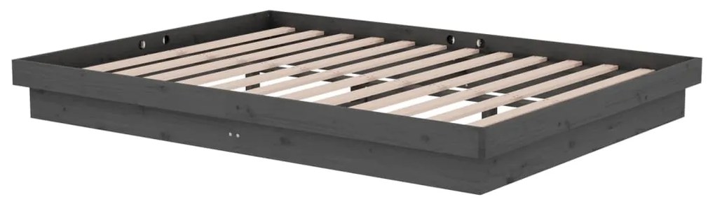 vidaXL Πλαίσιο Κρεβατιού Γκρι 140 x 190 εκ. από Μασίφ Ξύλο