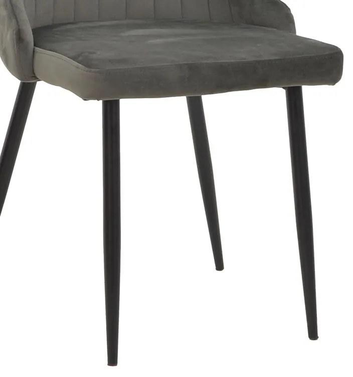 Καρέκλα Azori ανθρακί βελούδο-πόδι μαύρο μέταλλο 49x55x85εκ 2αδα 49x55x85 εκ.