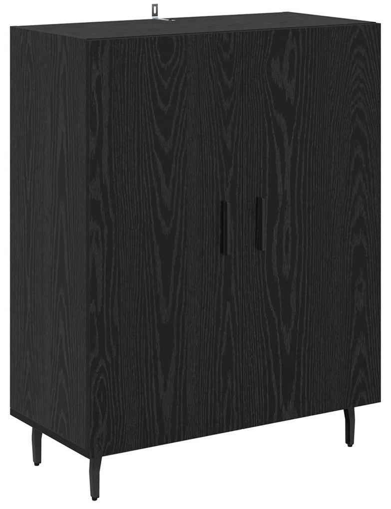 vidaXL Highboard 2 pcs Μαύρη δρυς Σύνθετο Ξύλο και Γυαλί