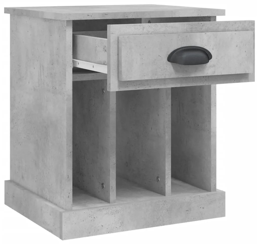 vidaXL Κομοδίνα 2 τεμ. Γκρι Σκυροδέματος 43x36x50 εκ.