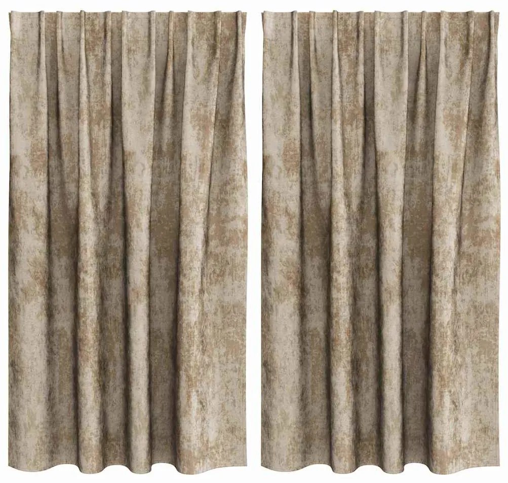 vidaXL Κουρτίνα με κουρτίνες 2 pcs Μπρονζέ 140 x 140 cm Βελούδο