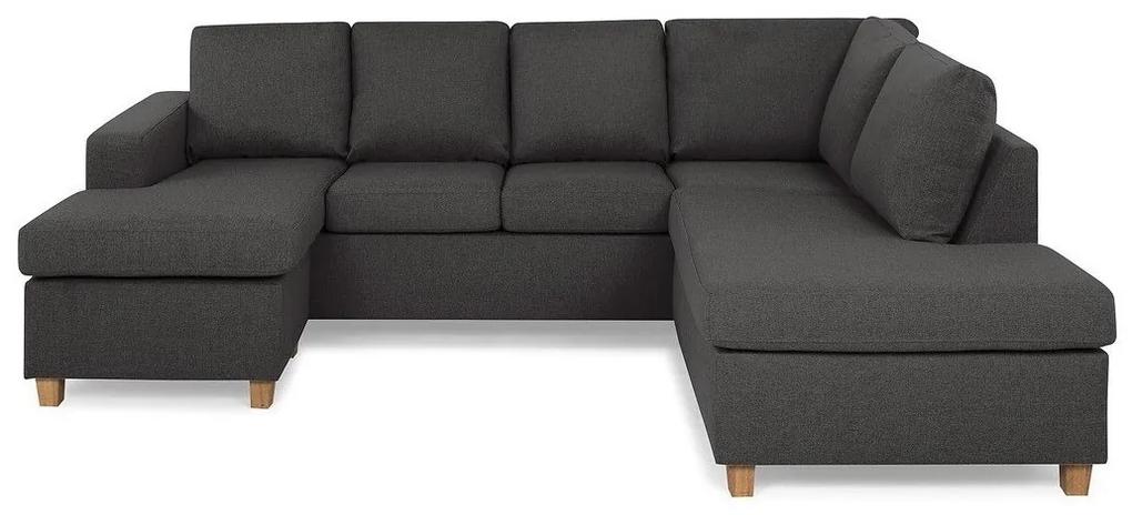 Γωνιακός Καναπές Scandinavian Choice C154, Σκούρο γκρι, Δρυς, 254x194x82cm, Πόδια: Ξύλο | Epipla1.gr