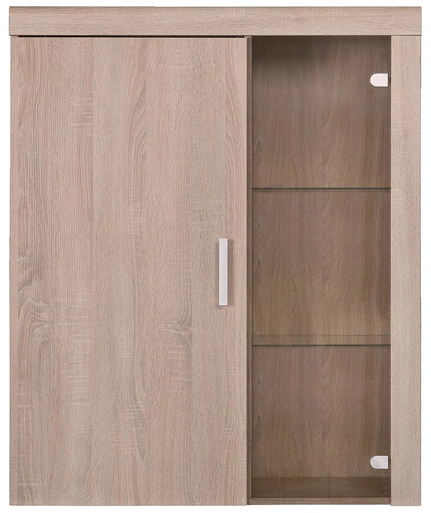 Κρεμαστή Βιτρίνα Δίφυλλη Damis 90.5x35x113.5εκ Σονόμα Με τζάμι και MDF Διακόσμηση TO-DAM1D1W