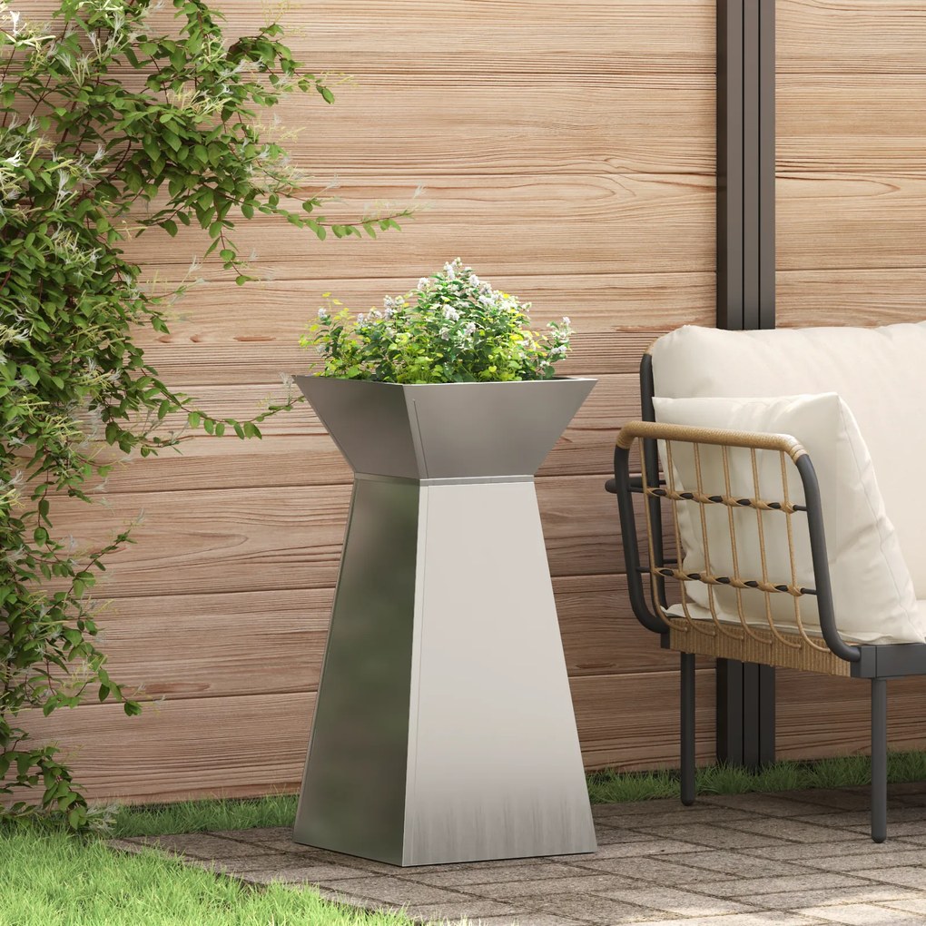 vidaXL Στήλη Γλάστρας Γαλβανισμένο ατσάλι 35 x 35 x 73 εκ.
