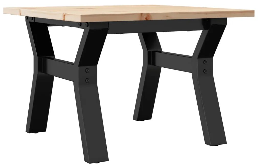 vidaXL Τραπεζάκι Σαλονιού Πλαίσιο Υ 50x50x35εκ Μασίφ Πεύκο/Ατσάλι