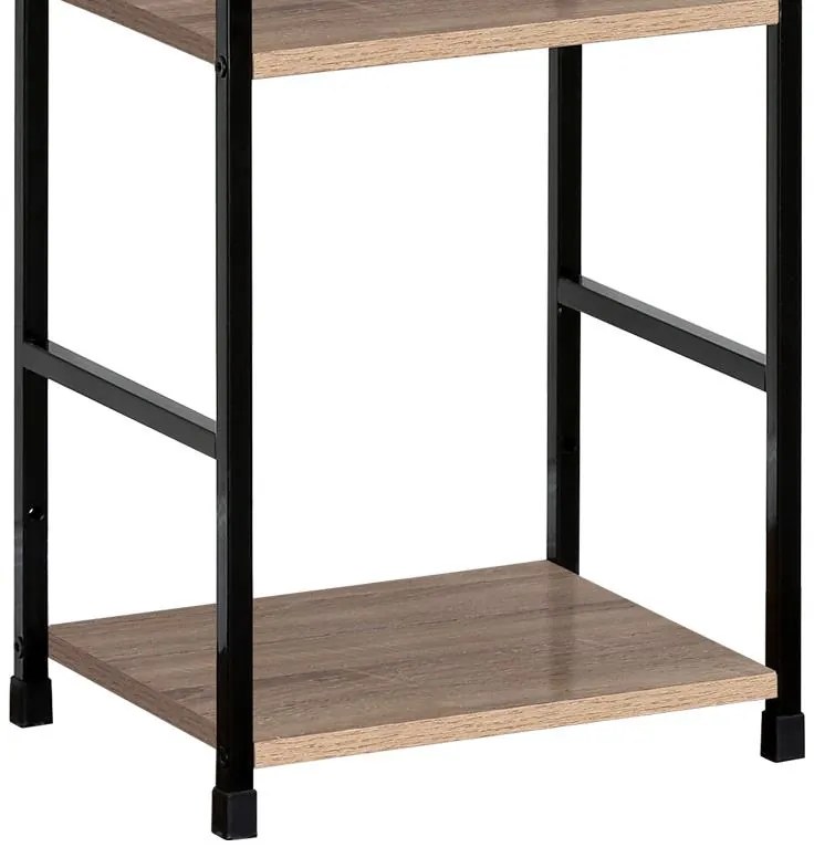 Βιβλιοθήκη-ραφιέρα Bitok φυσικό-μαύρο μέταλλο 29x23.5x80εκ 29x23.5x80 εκ.