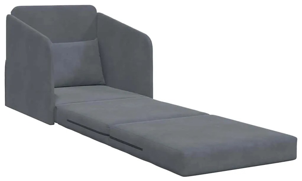 vidaXL Κρεβάτι καναπές Σκούρο Γκρι 65 x 80 x 83 εκ. Βελούδο