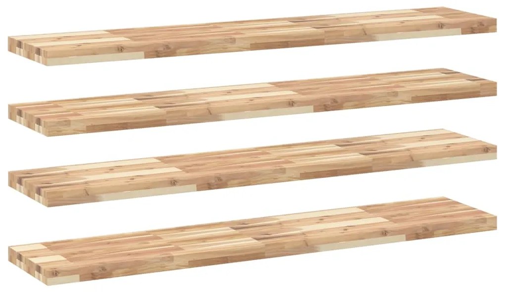 vidaXL Ράφια Κρεμαστά 4 Τεμ. 160x30x4εκ Ακατέργαστο Μασίφ Ξύλο Ακακίας