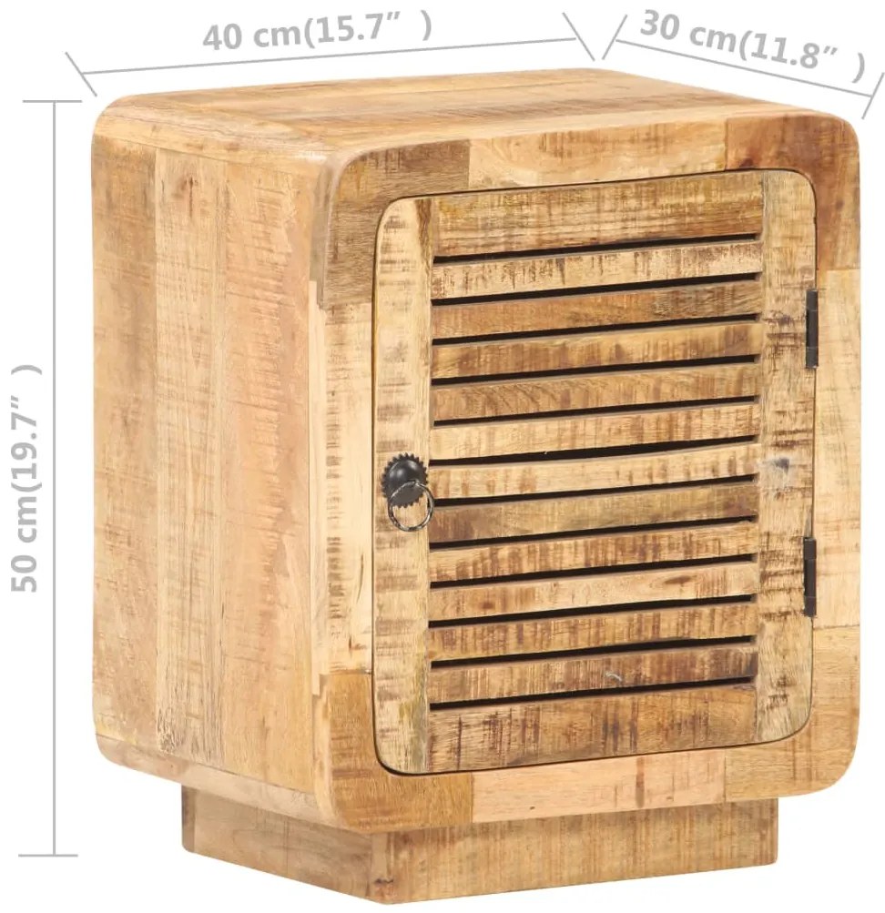 vidaXL Κομοδίνο 40 x 30 x 50 εκ. από Ακατέργαστο Ξύλο Μάνγκο