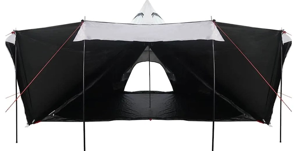 vidaXL Σκηνή Οικογενειακή Tipi 8 Ατ. Αδιάβροχη Λευκή Ύφασμα Συσκότισης